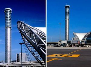 An image of Suvarnabhumi airport control tower in Bangkok